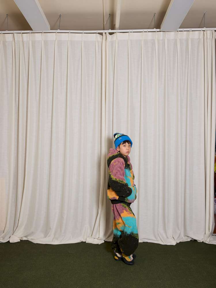 長袖セットアップ yummy&rocky | Lamb Wool Fleece Hooded Tracksuit ボアベスト付き 裏起毛 セットアップ【mh0020058】