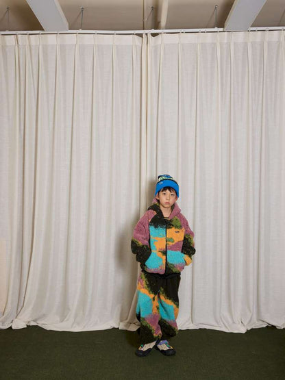 長袖セットアップ yummy&rocky | Lamb Wool Fleece Hooded Tracksuit ボアベスト付き 裏起毛 セットアップ【mh0020058】