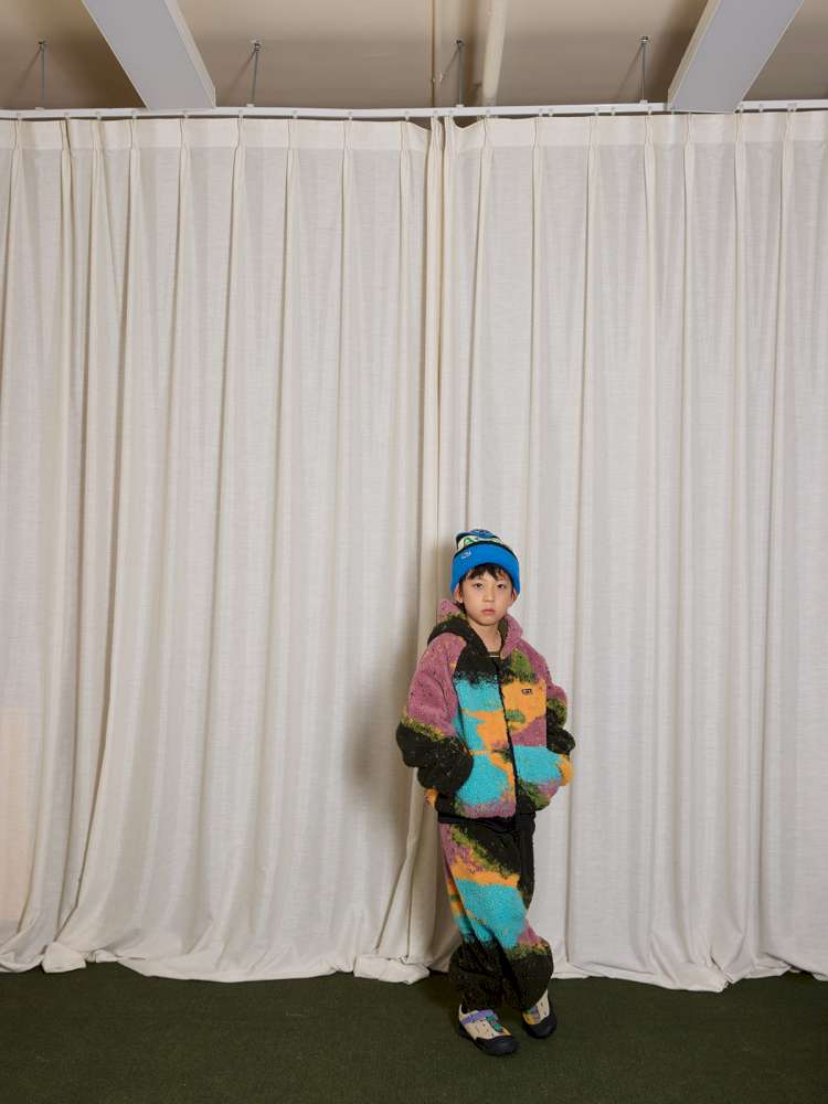 長袖セットアップ yummy&rocky | Lamb Wool Fleece Hooded Tracksuit ボアベスト付き 裏起毛 セットアップ【mh0020058】