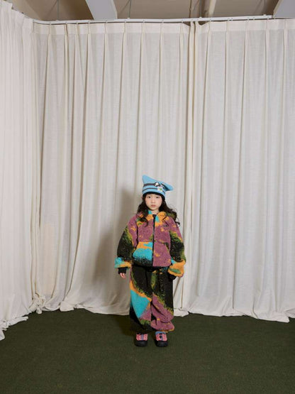 長袖セットアップ yummy&rocky | Lamb Wool Fleece Hooded Tracksuit ボアベスト付き 裏起毛 セットアップ【mh0020058】