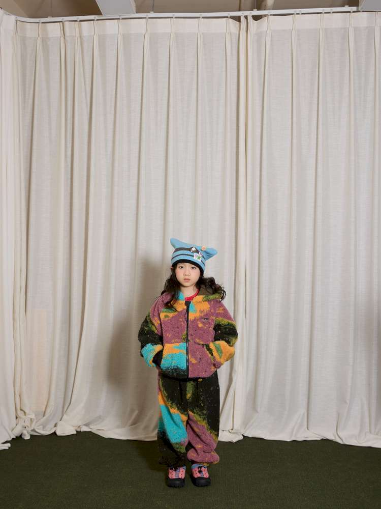 長袖セットアップ yummy&rocky | Lamb Wool Fleece Hooded Tracksuit ボアベスト付き 裏起毛 セットアップ【mh0020058】