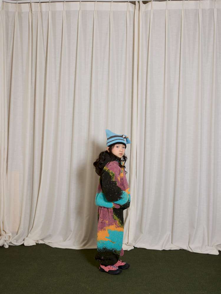 長袖セットアップ yummy&rocky | Lamb Wool Fleece Hooded Tracksuit ボアベスト付き 裏起毛 セットアップ【mh0020058】