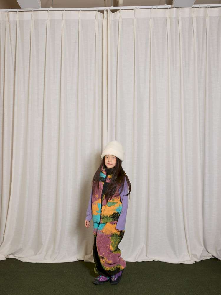 長袖セットアップ yummy&rocky | Lamb Wool Fleece Hooded Tracksuit ボアベスト付き 裏起毛 セットアップ【mh0020058】