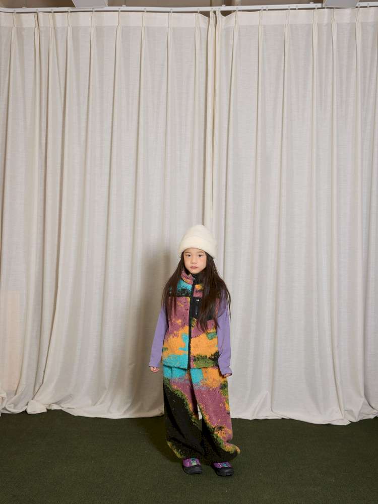 長袖セットアップ yummy&rocky | Lamb Wool Fleece Hooded Tracksuit ボアベスト付き 裏起毛 セットアップ【mh0020058】