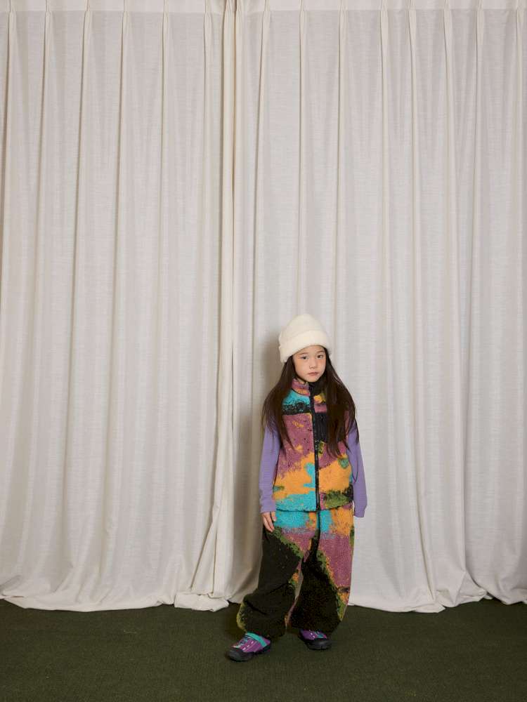 長袖セットアップ yummy&rocky | Lamb Wool Fleece Hooded Tracksuit ボアベスト付き 裏起毛 セットアップ【mh0020058】