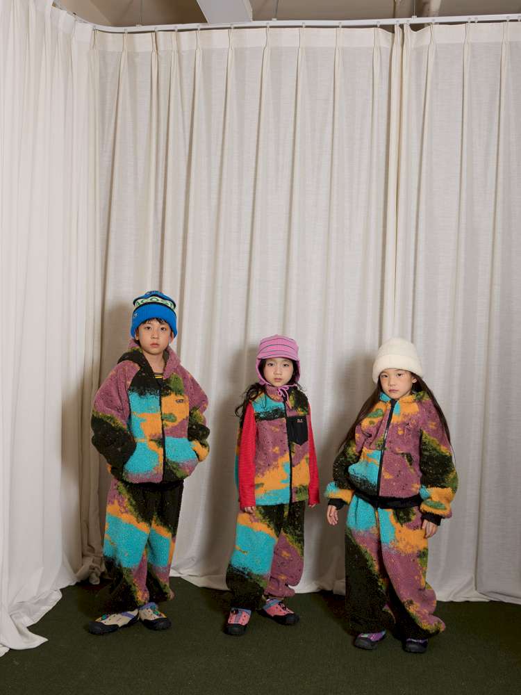 長袖セットアップ yummy&rocky | Lamb Wool Fleece Hooded Tracksuit ボアベスト付き 裏起毛 セットアップ【mh0020058】