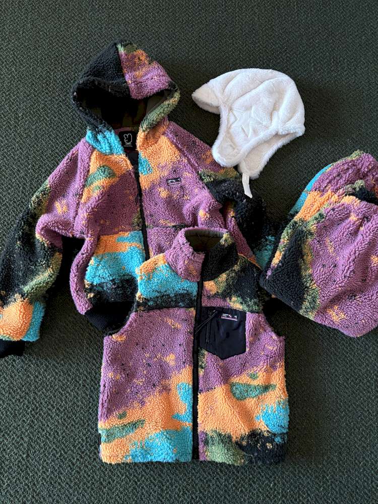 長袖セットアップ yummy&rocky | Lamb Wool Fleece Hooded Tracksuit ボアベスト付き 裏起毛 セットアップ【mh0020058】