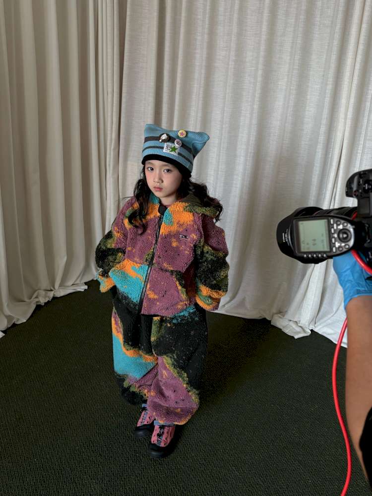 長袖セットアップ yummy&rocky | Lamb Wool Fleece Hooded Tracksuit ボアベスト付き 裏起毛 セットアップ【mh0020058】