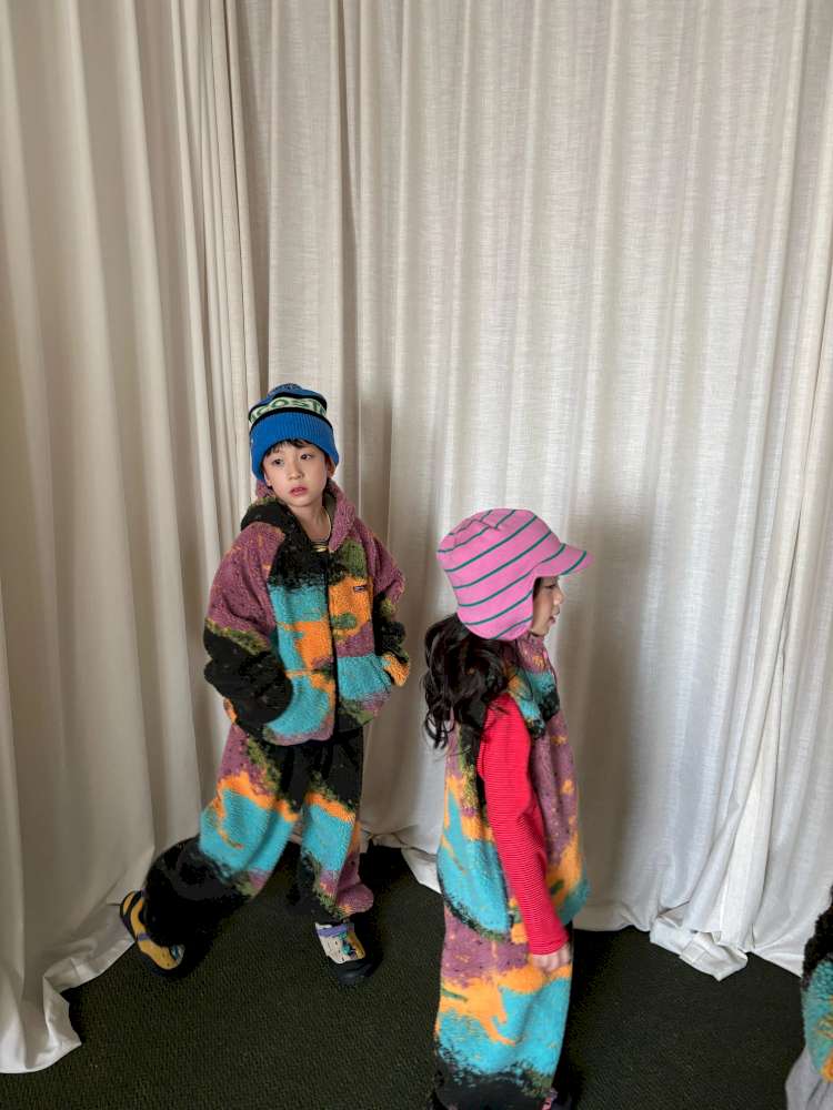 長袖セットアップ yummy&rocky | Lamb Wool Fleece Hooded Tracksuit ボアベスト付き 裏起毛 セットアップ【mh0020058】