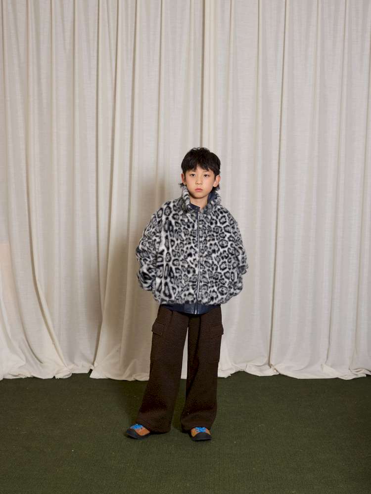 ロングパンツ・スウェットパンツ yummy&rocky | Leopard Print Thickened Fleece Pants レオパード柄 裏起毛 ストレートパンツ【mh0020061】