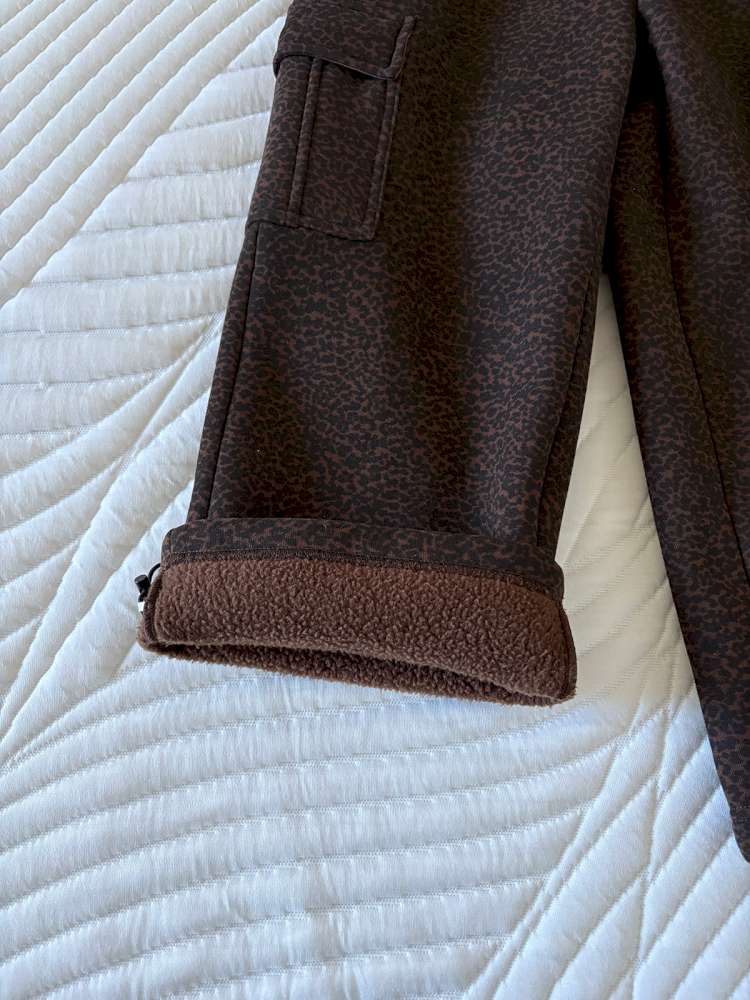 ロングパンツ・スウェットパンツ yummy&rocky | Leopard Print Thickened Fleece Pants レオパード柄 裏起毛 ストレートパンツ【mh0020061】