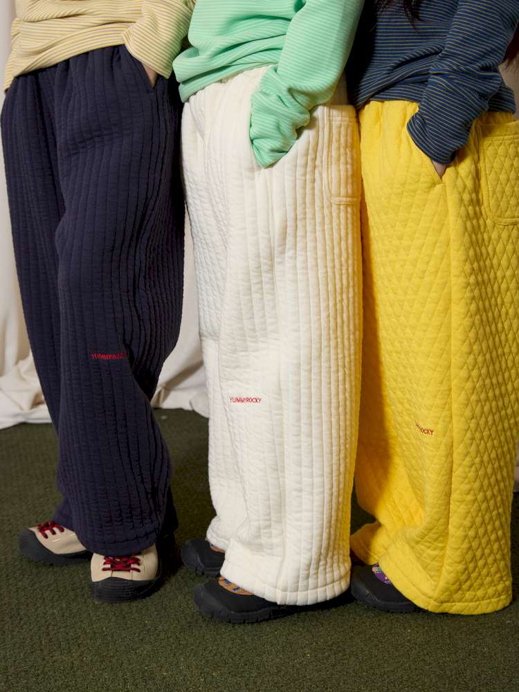 ロングパンツ・スウェットパンツ yummy&rocky | Logo Embroidery Thickened Fleece Pants ロゴ刺繍 裏起毛 スウェットパンツ【mh0020048】