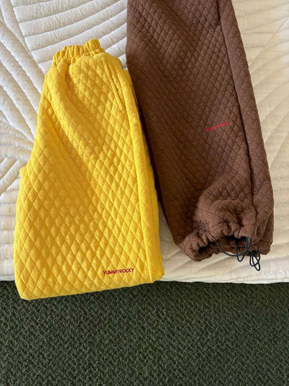 ロングパンツ・スウェットパンツ yummy&rocky | Logo Embroidery Thickened Fleece Pants ロゴ刺繍 裏起毛 スウェットパンツ【mh0020048】