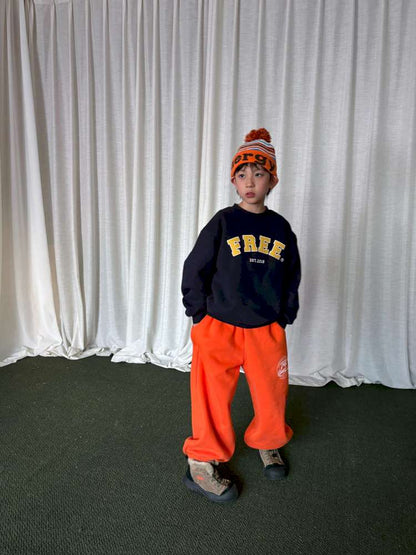 長袖セットアップ yummy&rocky | Patch Embroidery Printed Fleece Set 刺繍入り プリント裏起毛 セットアップ【mh0020051】