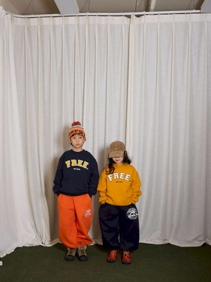 長袖セットアップ yummy&rocky | Patch Embroidery Printed Fleece Set 刺繍入り プリント裏起毛 セットアップ【mh0020051】