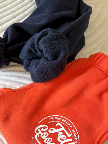 長袖セットアップ yummy&rocky | Patch Embroidery Printed Fleece Set 刺繍入り プリント裏起毛 セットアップ【mh0020051】