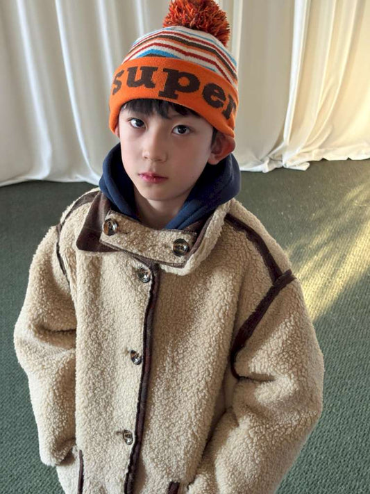 ロングコート yummy&rocky | Plaid Woolen Grain Reversible Coat リバーシブル チェック柄 ボアコート【mh0020053】