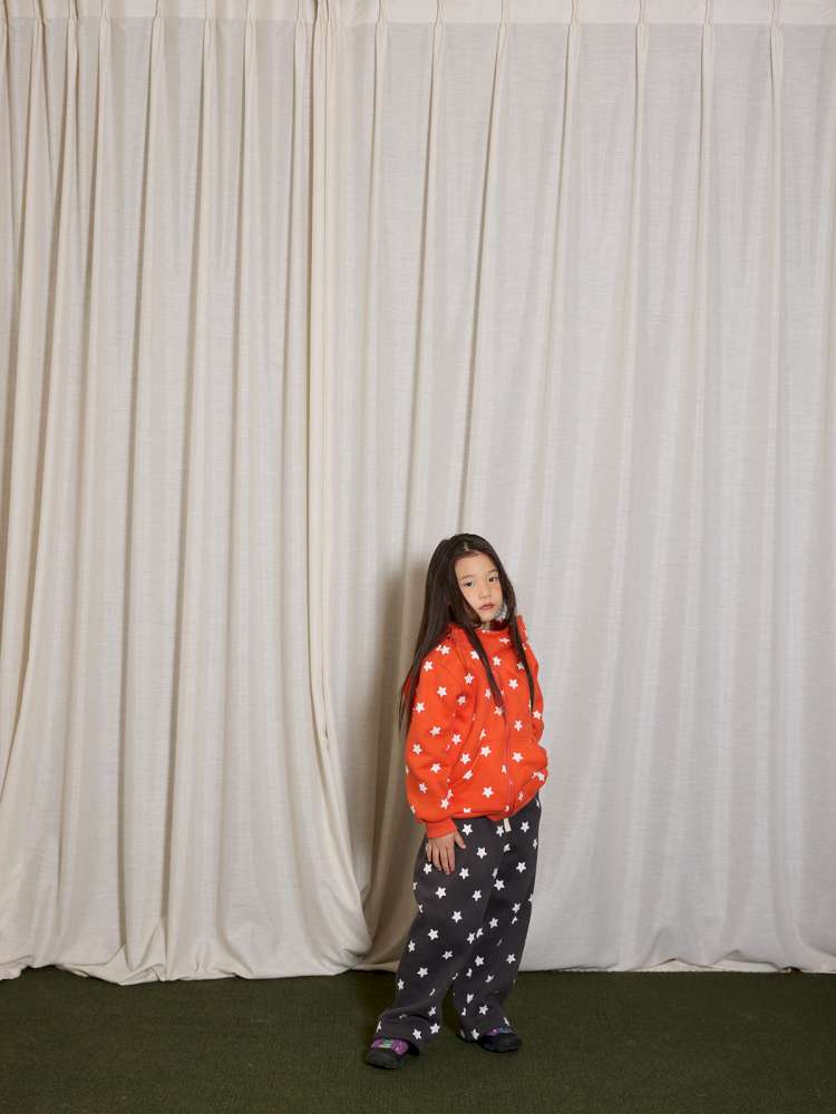 長袖セットアップ yummy&rocky | Polka Dot Star Print Fleece Tracksuit 星柄プリント フリース セットアップ【mh0020045】