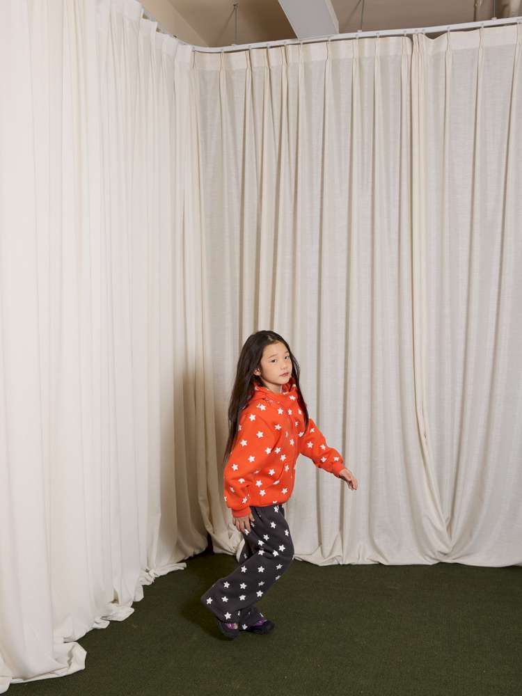 長袖セットアップ yummy&rocky | Polka Dot Star Print Fleece Tracksuit 星柄プリント フリース セットアップ【mh0020045】