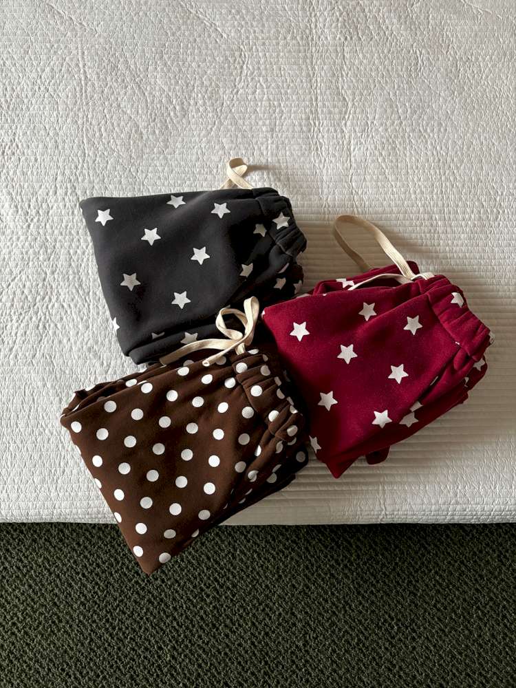 長袖セットアップ yummy&rocky | Polka Dot Star Print Fleece Tracksuit 星柄プリント フリース セットアップ【mh0020045】