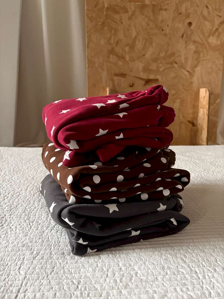 長袖セットアップ yummy&rocky | Polka Dot Star Print Fleece Tracksuit 星柄プリント フリース セットアップ【mh0020045】