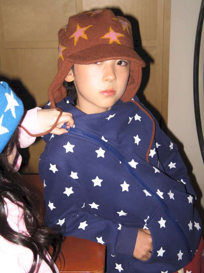 長袖セットアップ yummy&rocky | Polka Dot Star Print Fleece Tracksuit 星柄プリント フリース セットアップ【mh0020045】