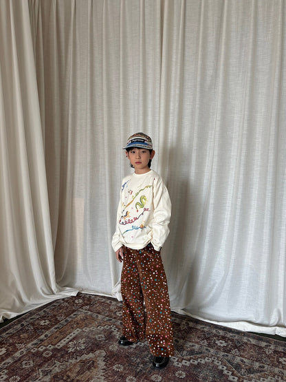 ロングパンツ・スウェットパンツ yummy&rocky | Star Print Cotton Corduroy Pants 星柄コーデュロイストレートパンツ【mh0020101】