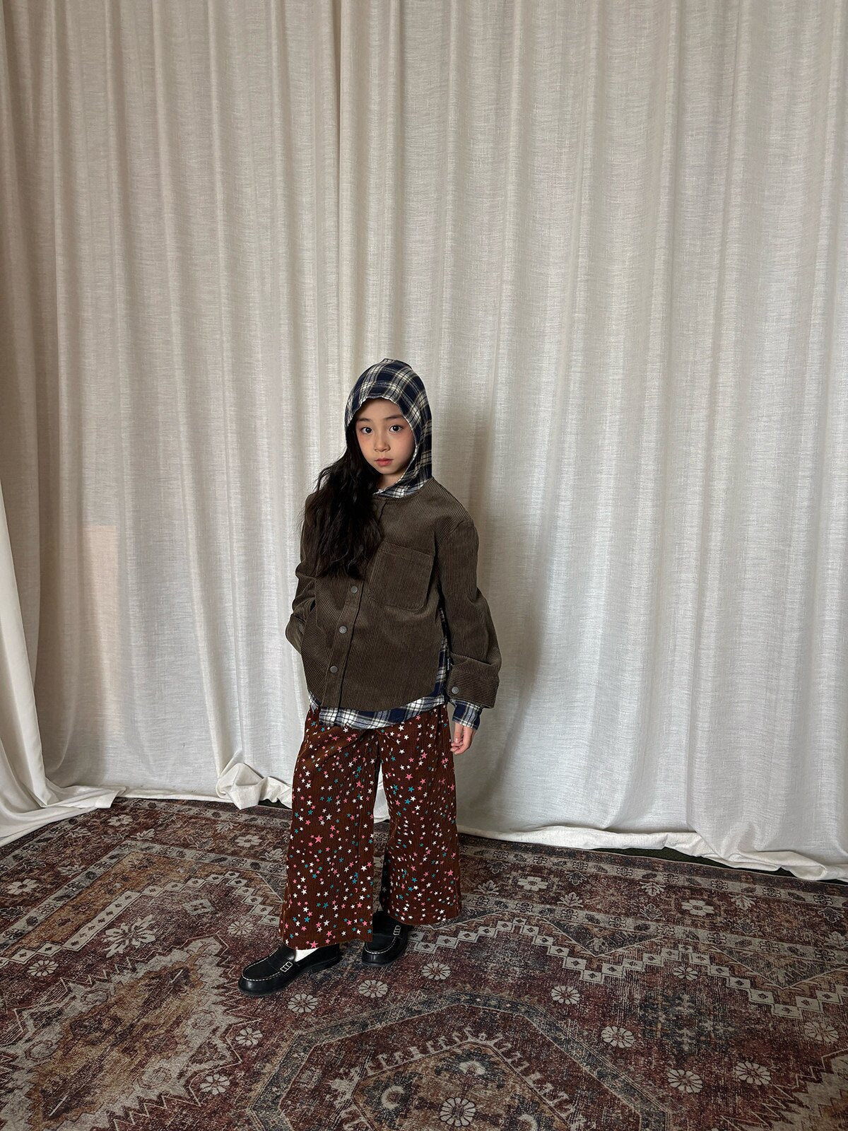 ロングパンツ・スウェットパンツ yummy&rocky | Star Print Cotton Corduroy Pants 星柄コーデュロイストレートパンツ【mh0020101】