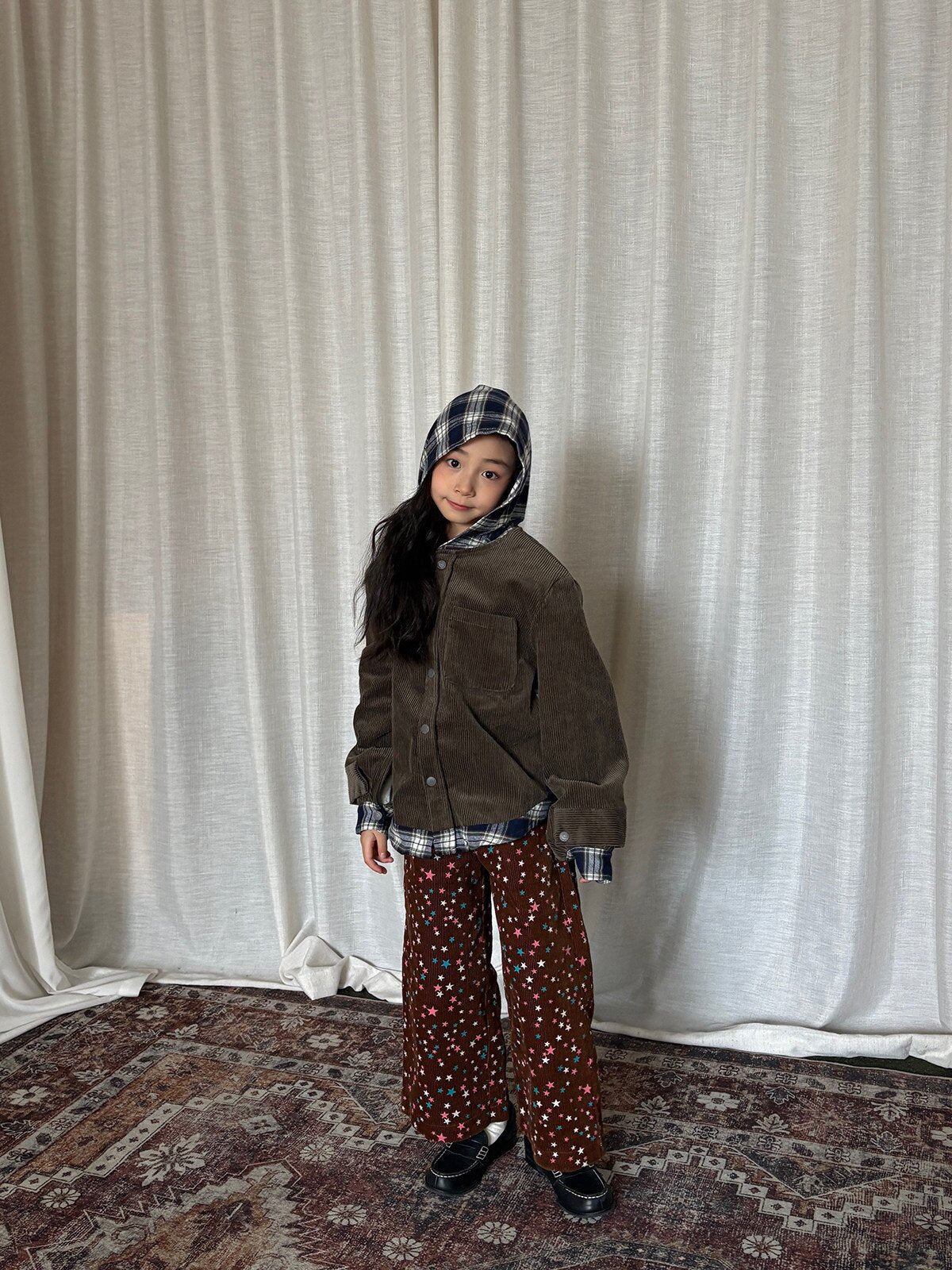 ロングパンツ・スウェットパンツ yummy&rocky | Star Print Cotton Corduroy Pants 星柄コーデュロイストレートパンツ【mh0020101】
