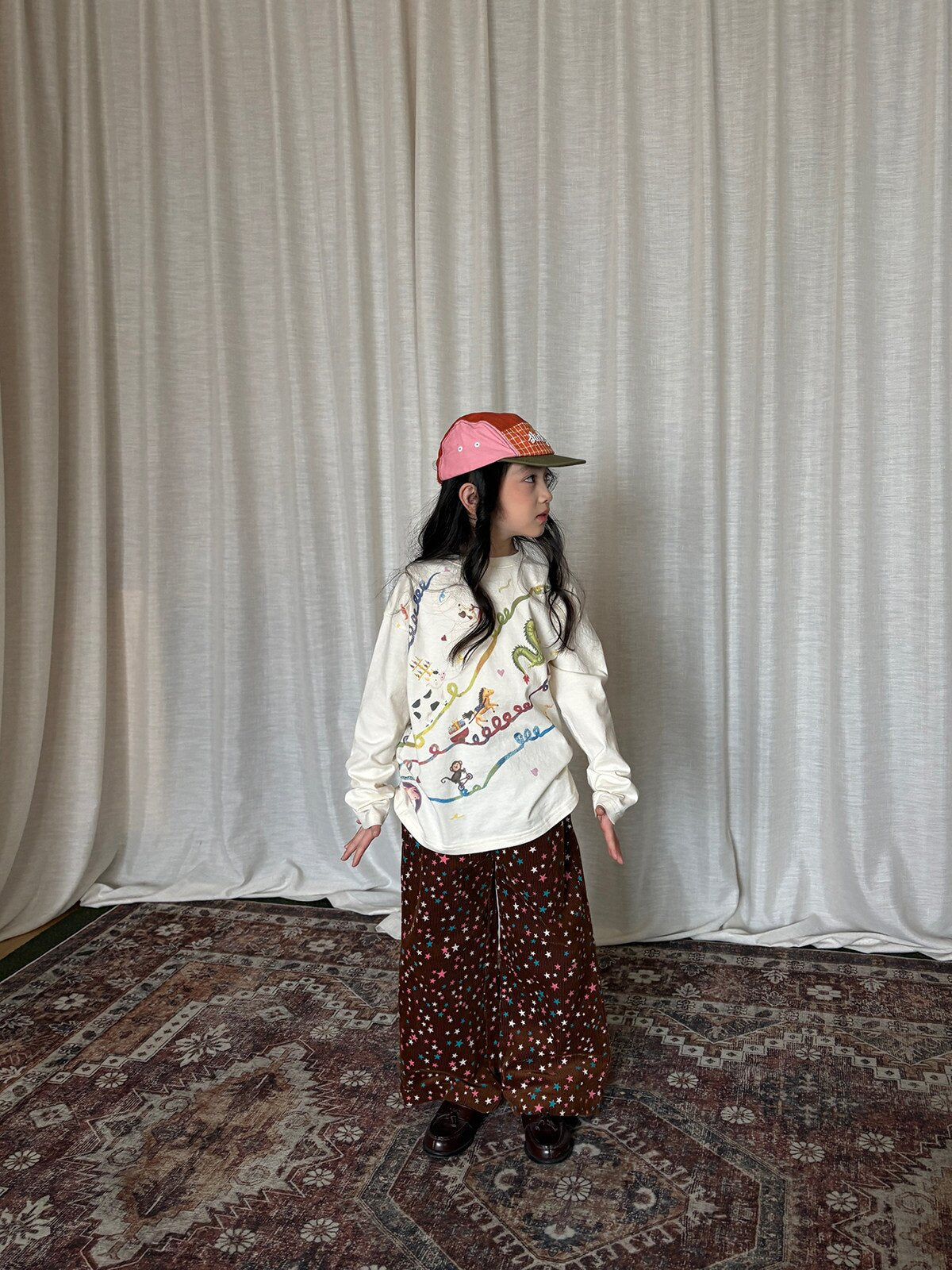 ロングパンツ・スウェットパンツ yummy&rocky | Star Print Cotton Corduroy Pants 星柄コーデュロイストレートパンツ【mh0020101】