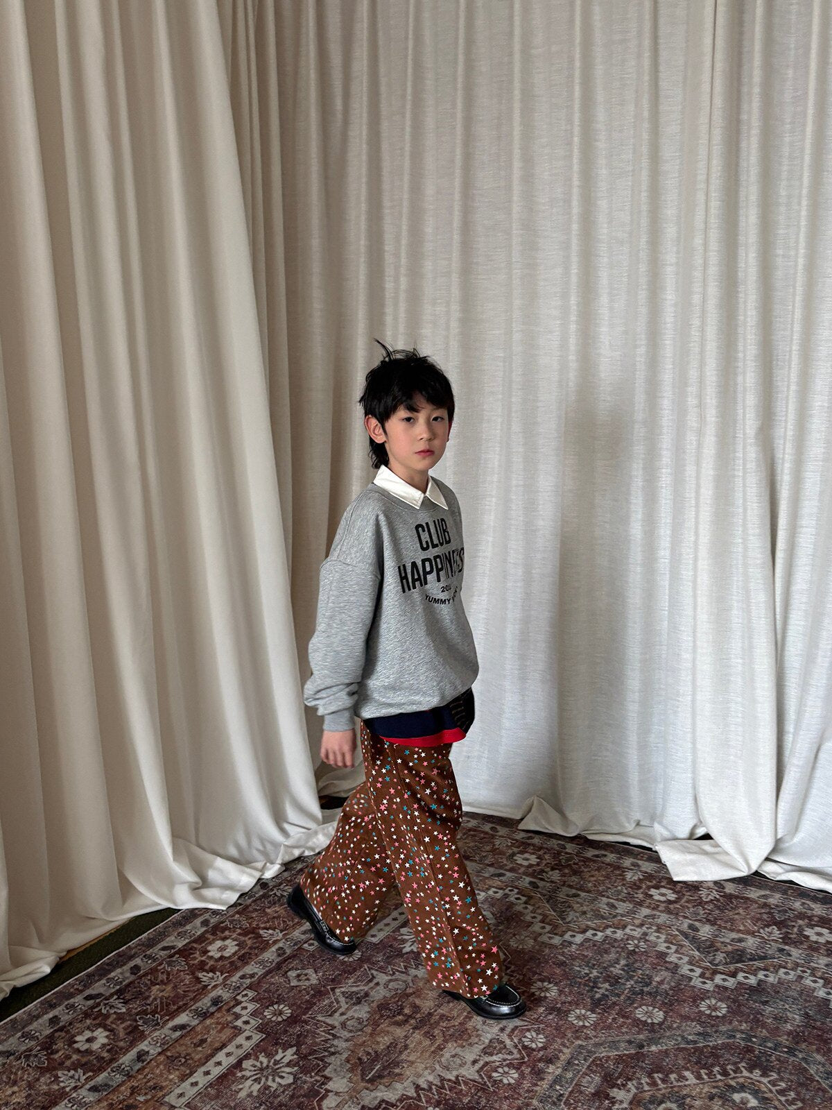 ロングパンツ・スウェットパンツ yummy&rocky | Star Print Cotton Corduroy Pants 星柄コーデュロイストレートパンツ【mh0020101】