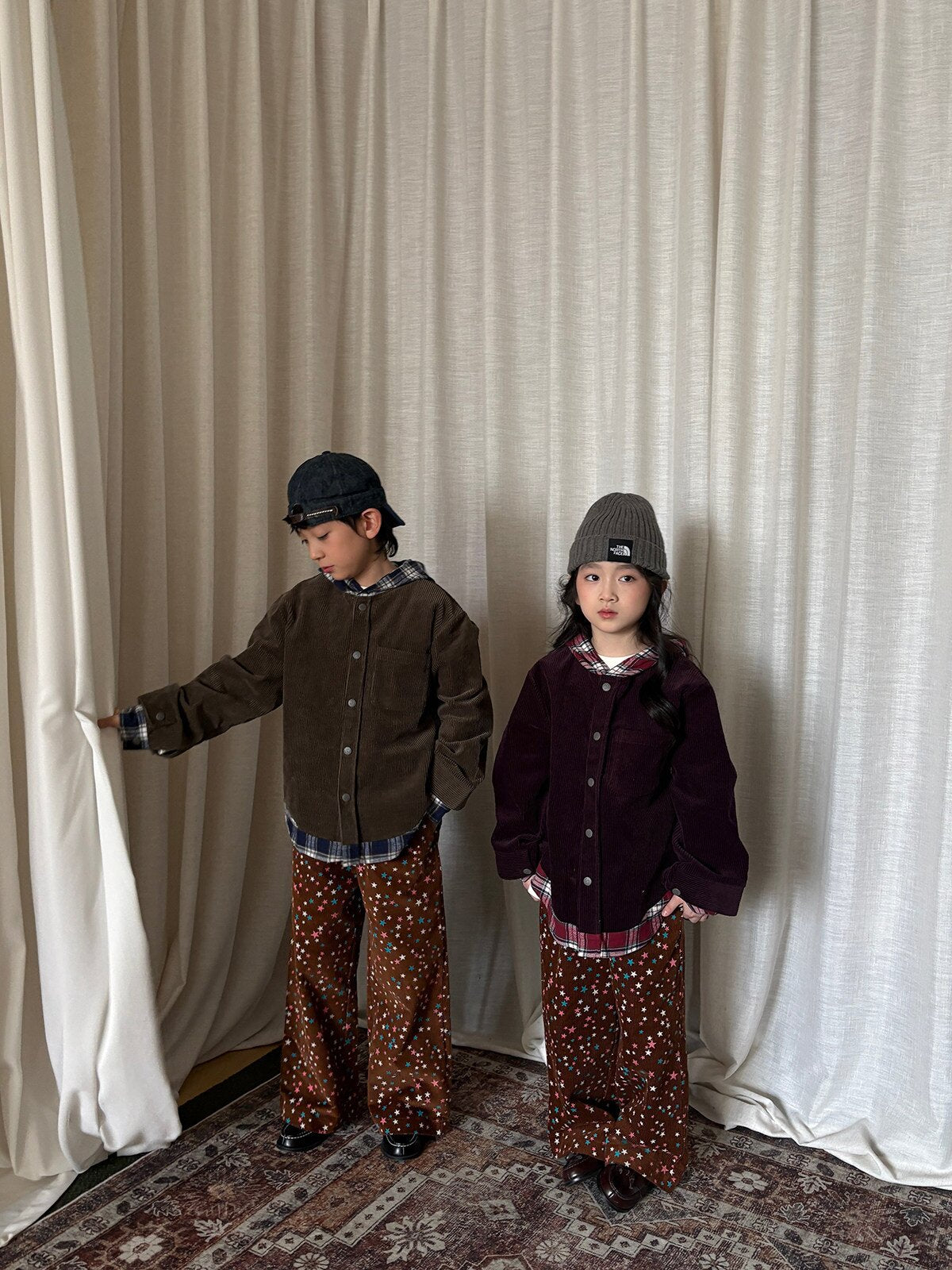 ロングパンツ・スウェットパンツ yummy&rocky | Star Print Cotton Corduroy Pants 星柄コーデュロイストレートパンツ【mh0020101】