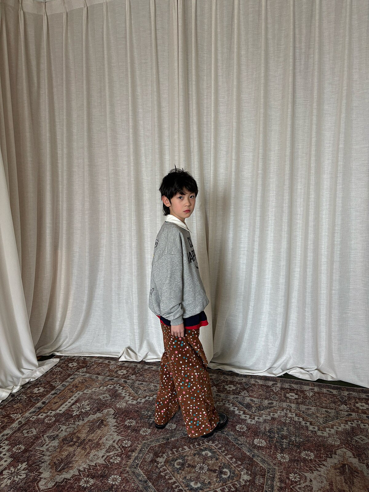 トレーナー・フーディ yummy&rocky | Star Print Soft Terry Thick T-Shirt 星柄テリー厚手長袖Tシャツ【mh0020103】