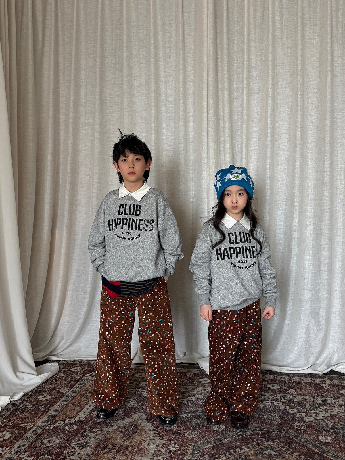 トレーナー・フーディ yummy&rocky | Star Print Soft Terry Thick T-Shirt 星柄テリー厚手長袖Tシャツ【mh0020103】