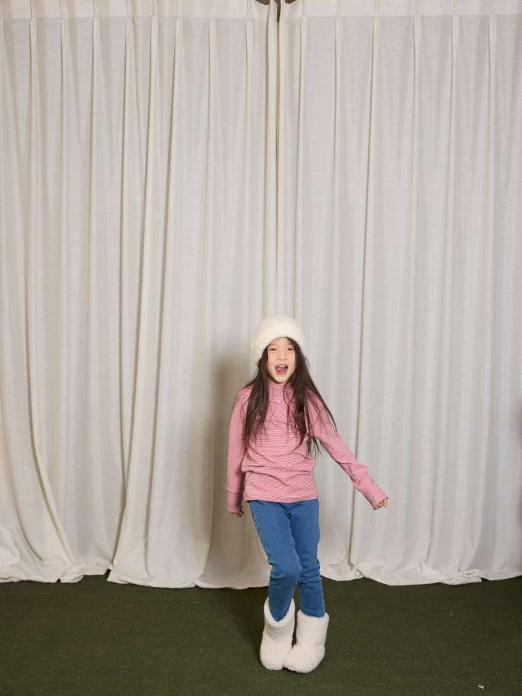 デニムパンツ yummy&rocky | Thickened Brushed Denim Bootcut Jeans 裏起毛 デニム ブーツカット ジーンズ【mh0020041】