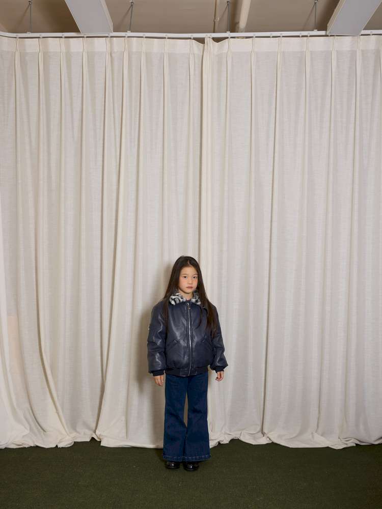 デニムパンツ yummy&rocky | Thickened Brushed Denim Bootcut Jeans 裏起毛 デニム ブーツカット ジーンズ【mh0020041】