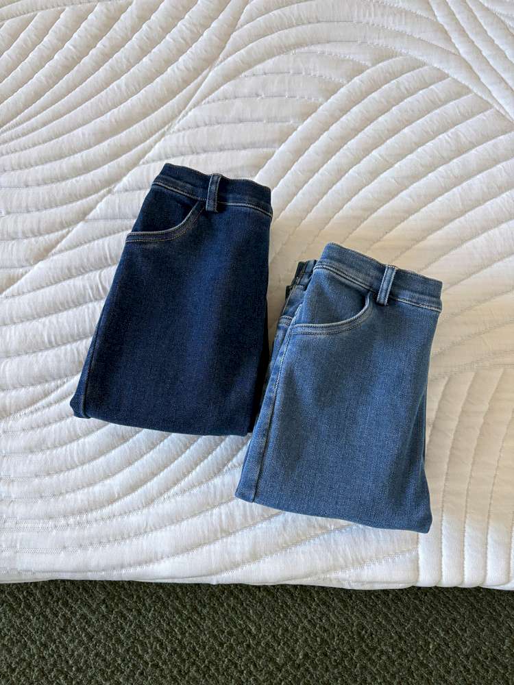 デニムパンツ yummy&rocky | Thickened Brushed Denim Bootcut Jeans 裏起毛 デニム ブーツカット ジーンズ【mh0020041】