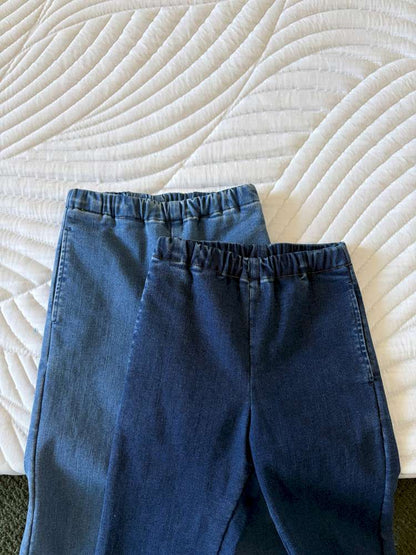 デニムパンツ yummy&rocky | Thickened Brushed Denim Bootcut Jeans 裏起毛 デニム ブーツカット ジーンズ【mh0020041】