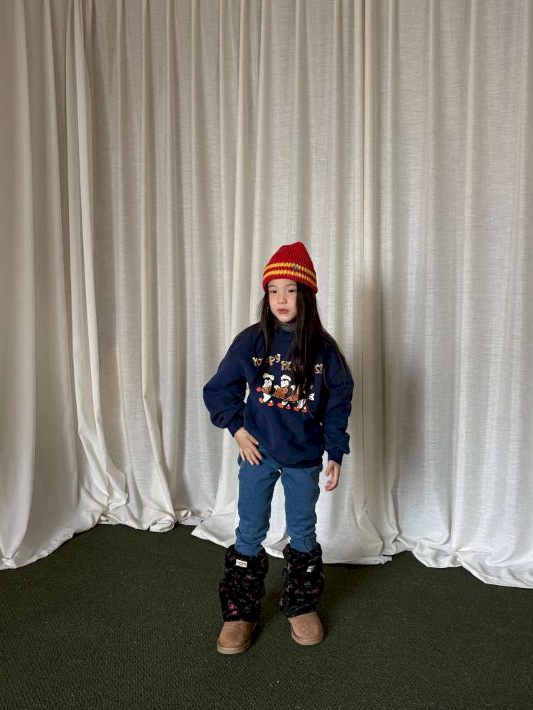 デニムパンツ yummy&rocky | Thickened Brushed Denim Bootcut Jeans 裏起毛 デニム ブーツカット ジーンズ【mh0020041】