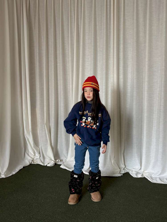 デニムパンツ yummy&rocky | Thickened Brushed Denim Bootcut Jeans 裏起毛 デニム ブーツカット ジーンズ【mh0020041】