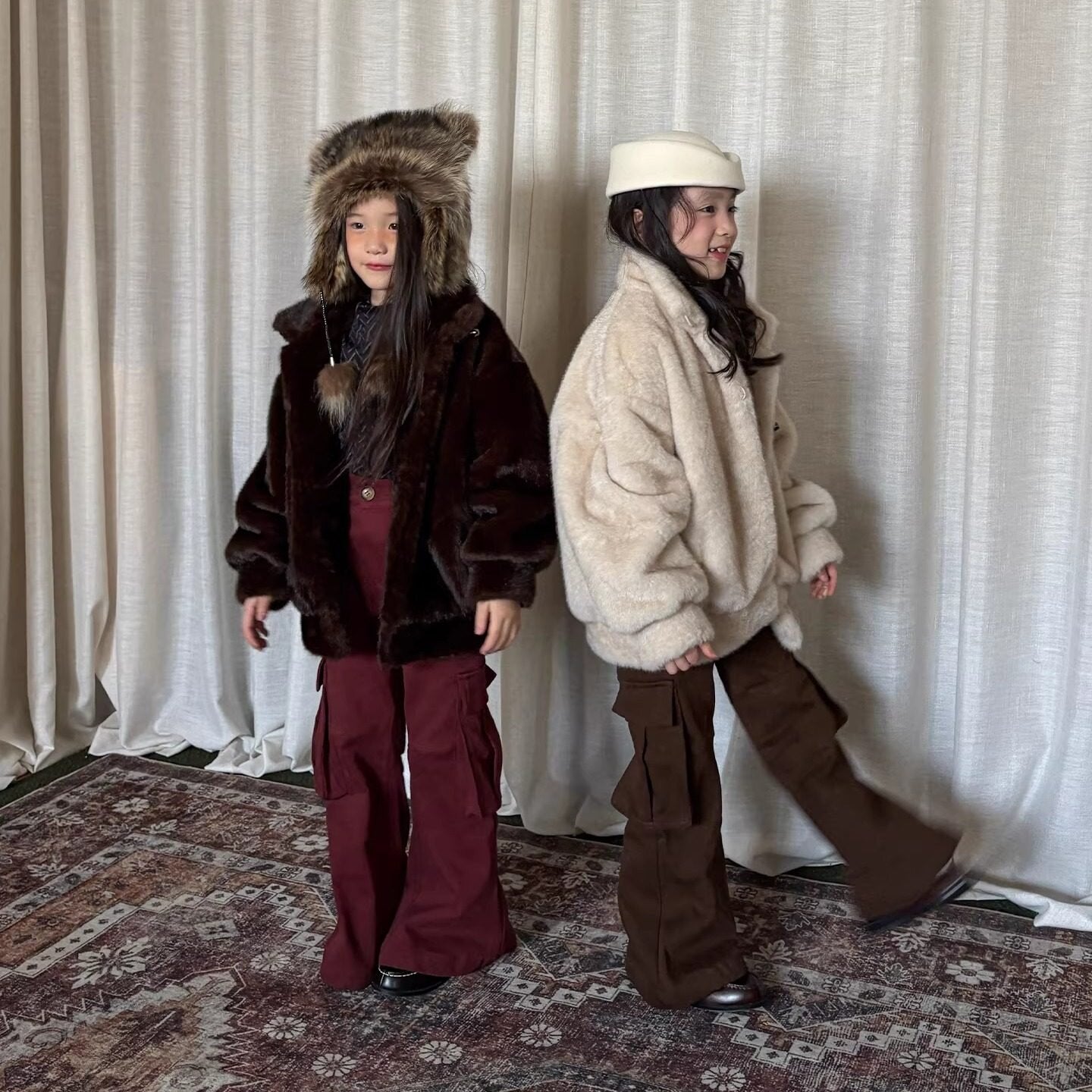 ロングパンツ・スウェットパンツ yummy&rocky | Thickened Brushed Denim Cargo Pants 裏起毛デニムカーゴベルボトム【mh0020094】