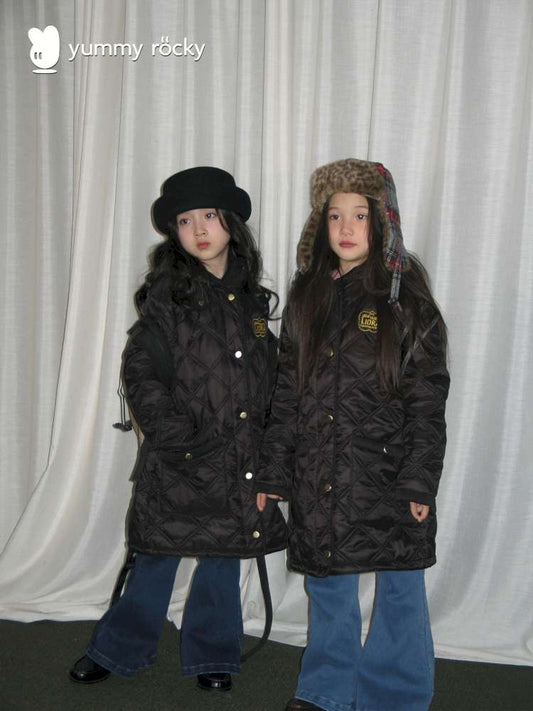 ロングコート yummy&rocky | Thinsulate Badge Hooded Mid Jacket 3Mシンサレート 中綿 フードコート【mh0020052】