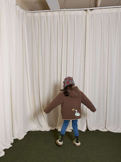 ショートコート・ジャケット・ジャンパー yummy&rocky | Thinsulate Patch Embroidery Alpaca Coat 刺繍入り アルパカ風 中綿コート【mh0020044】