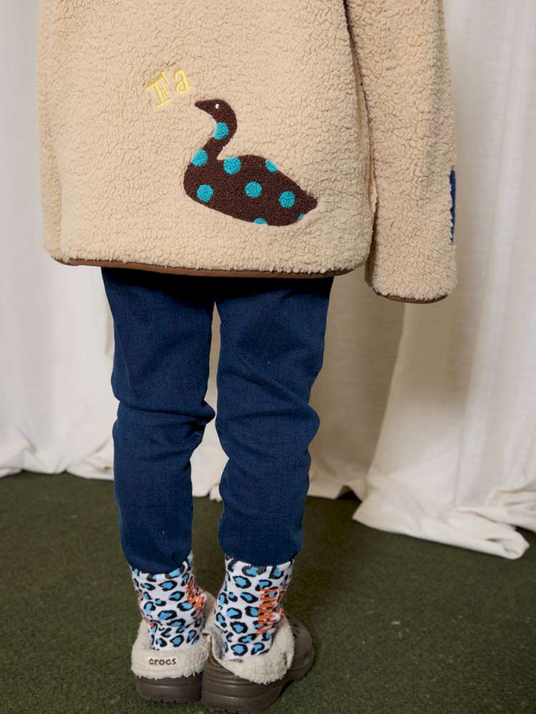 ショートコート・ジャケット・ジャンパー yummy&rocky | Thinsulate Patch Embroidery Alpaca Coat 刺繍入り アルパカ風 中綿コート【mh0020044】