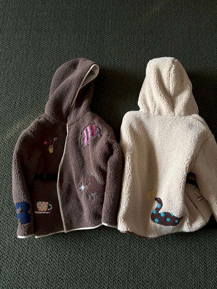 ショートコート・ジャケット・ジャンパー yummy&rocky | Thinsulate Patch Embroidery Alpaca Coat 刺繍入り アルパカ風 中綿コート【mh0020044】