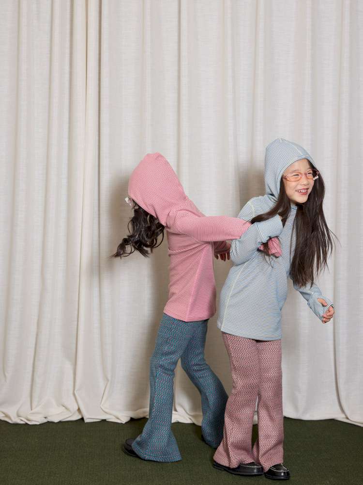 ロングパンツ・スウェットパンツ yummy&rocky | Two-Color Yarn-Dyed Brushed Bootcut Pants 杢調起毛 ストレッチ ブーツカットパンツ【mh0020062】