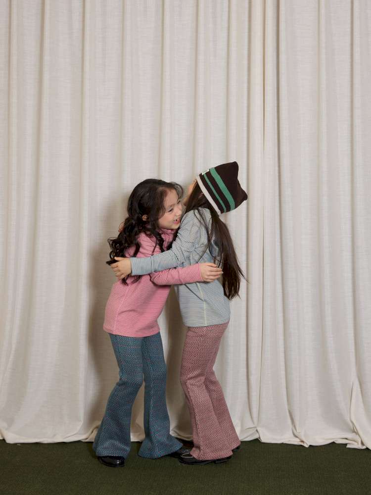 ロングパンツ・スウェットパンツ yummy&rocky | Two-Color Yarn-Dyed Brushed Bootcut Pants 杢調起毛 ストレッチ ブーツカットパンツ【mh0020062】