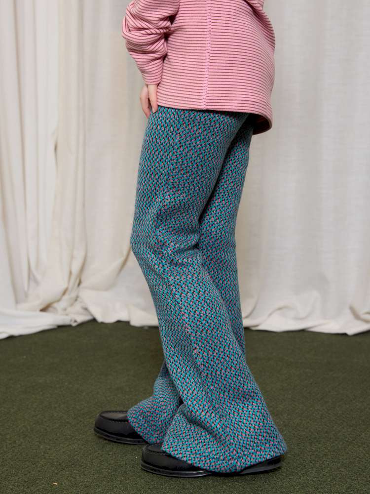 ロングパンツ・スウェットパンツ yummy&rocky | Two-Color Yarn-Dyed Brushed Bootcut Pants 杢調起毛 ストレッチ ブーツカットパンツ【mh0020062】