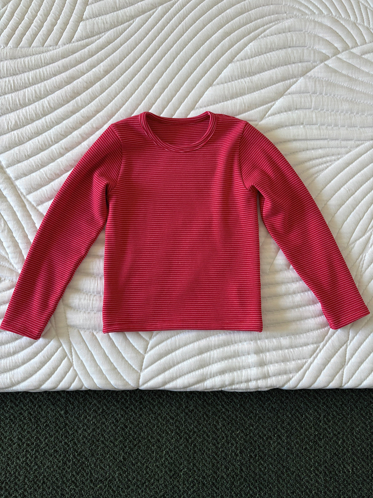 yummy&rocky | Antibacterial Striped Soft Base Layer 抗菌 防寒 ストライプ インナー トップス【mh0020057】 Red / 110cm yummy&rocky 長袖Tシャツ