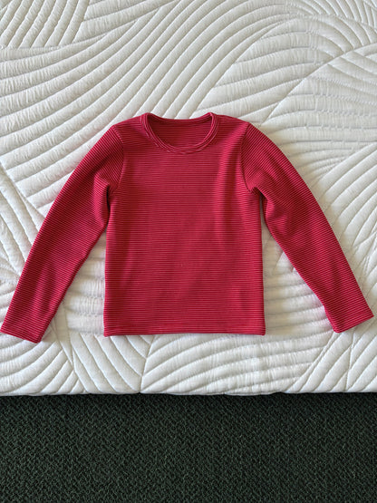 yummy&rocky | Antibacterial Striped Soft Base Layer 抗菌 防寒 ストライプ インナー トップス【mh0020057】 Red / 110cm yummy&rocky 長袖Tシャツ